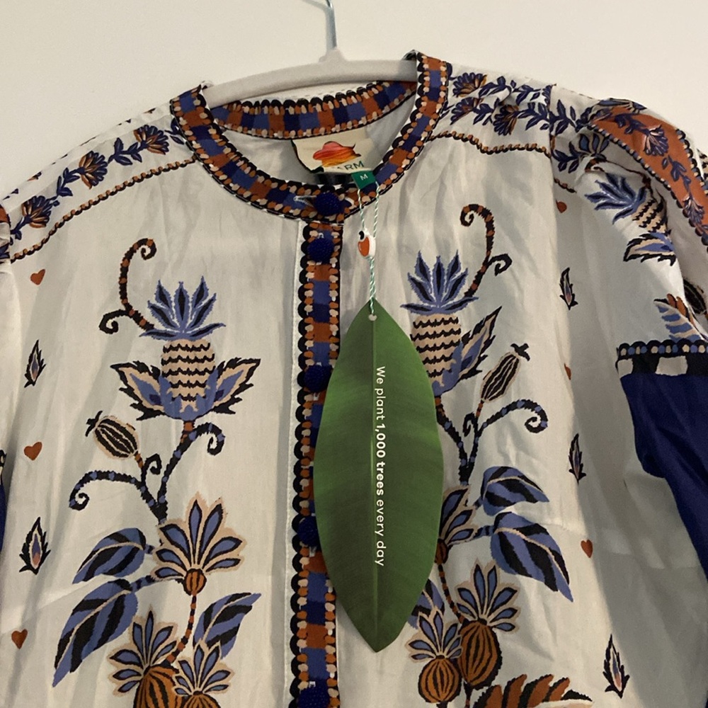 NWT Farm Rio Ainika Floral Embroidered Midi Dress medium - Picture 9 of 11